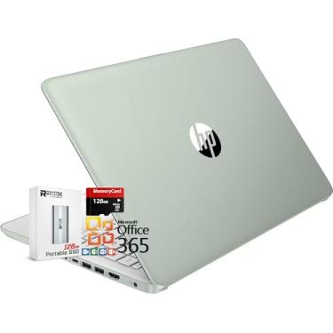 Imagem de HP Laptop HD fino e leve de 14 polegadas, processador Intel N150 (Beat N4120), 8 GB de RAM, 256 GB de armazenamento (128 GB UFC + 128 GB MicroSD), Office 365 1 ano, Copilot AI, WiFi 6, BT 5.4, W/128