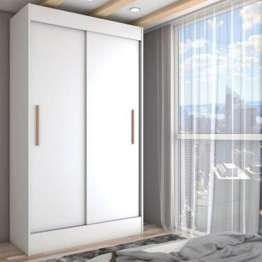 Imagem de Guarda-Roupa Solteiro Europa 2 Portas 2 Gavetas Branco - Panorama Móveis