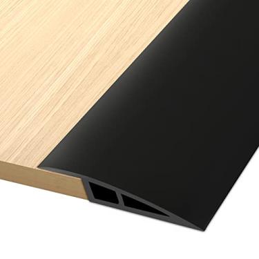 Imagem de Faixa de transição para piso de porta de vinil fita autoadesiva para borda de porta laminada limite de 2/12.7 cm a 3/12.7 cm (preto, 10 pés)
