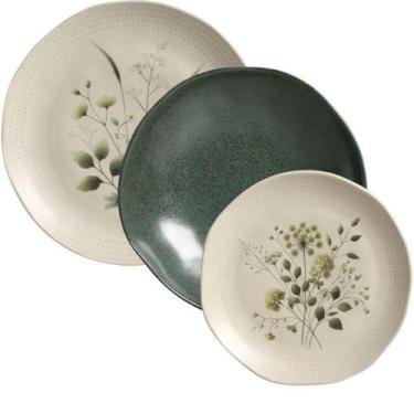 Imagem de Jogo de Pratos Cerâmica Raso 26,5cm Fundo 21cm Sobremesa 19,5cm Ammi A