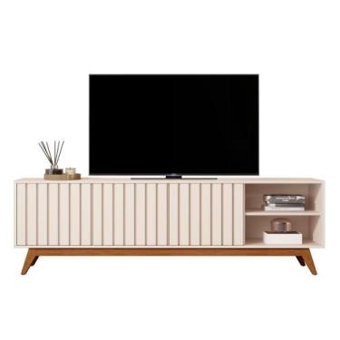 Imagem de Rack Bancada Açai 180 cm TV até 75" com Pés Madeira Maciça - JB Bechar