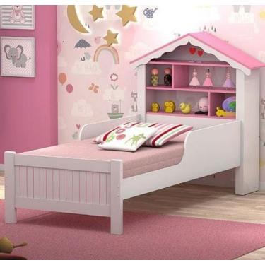 Imagem de Cama Solteiro Princesa Branco e Rosa Proteção - Vitamov