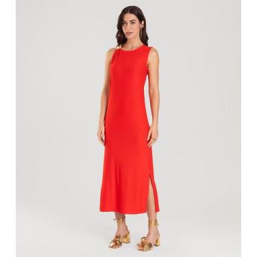 Imagem de Vestido Super Midi com Aviamento Dianna Vermelho, M, Vermelho