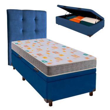 Imagem de Kit Cabeceira + Cama Box Bau  + Colchão Solteiro D20 D20 Inducol