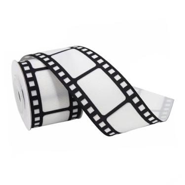 Imagem de Tachiuwa Fita de filme de 5 jardas faça você mesmo, material de decoração de poliéster, fita de embalagem de presente para caixa de bolo, festa temática, 3.8 Cm