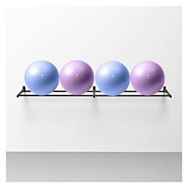 Imagem de Prateleira de armazenamento de bolas de ioga de metal preto, suporte de parede, organizador de suporte de bolas de ioga resistente para ginásio em casa, estúdio, escolas, comercial