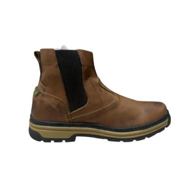 Imagem de Botina Bota Masculina Avelã Blaqueado Antiderrapante - km shoes, 42