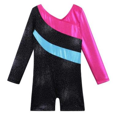 Imagem de Collant de ginástica BAOHULU Toddlers Girls Sparkle Black 150cm