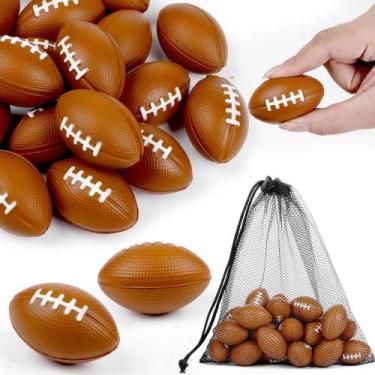 Imagem de Mini Football Stress Balls Aodaer com bolsa de malha com cordão x24
