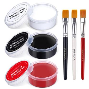 Imagem de Conjunto de pintura corporal BOBISUKA Preto Branco Vermelho 70 ml com 