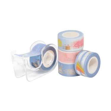 Imagem de Fita Adesiva Washi Tape Com Mini Dispenser Azul - Brw