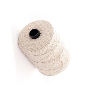 Imagem de Barbante Algodão 8 Fios Rolo 2Mm Branco Cru 150 Metros