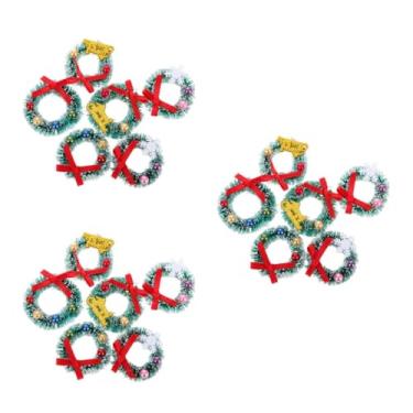 Imagem de Garneck 3 conjuntos de 6 peças mini grinalda de enfeite de Natal para casa de bonecas, micro paisagem para atmosfera festiva, adereços de fotos, decorações de guirlanda em miniatura, 6 peças x 3