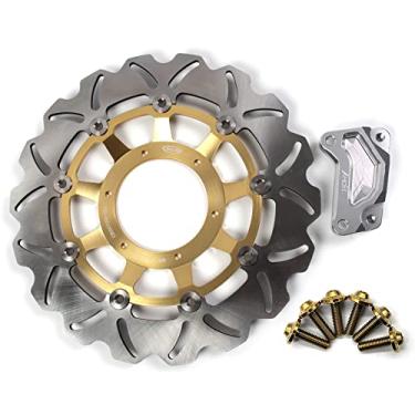 Imagem de Rotor de disco de freio dianteiro Arashi com parafusos de montagem para Honda CBR250R 2010-2013 ABS 11-13, ABS CBR300R 2014-2017 inclui, acessórios de substituição de motocicleta dourados