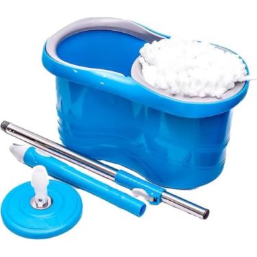 Imagem de Mop Giratório com Cesto Inox, 4L, Cabo Ajustável 103-120cm, Sistema 360°