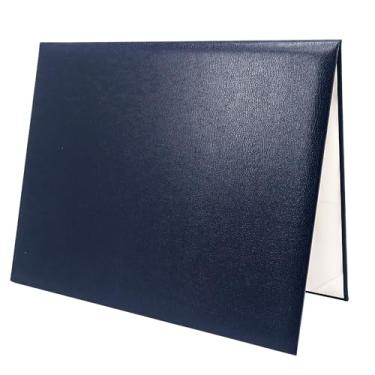 Imagem de GraduatePro Capa de diploma azul-marinho de 28 x 35 cm para titular de certificado de graduação com canto de cetim branco