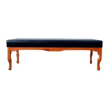 Imagem de Puff Decorativo Recamier Imperial Couro Preto 1,40m