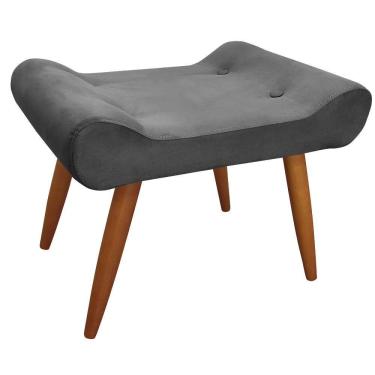Imagem de Puff Decorativo Lara Veludo - Star Confort Cinza Chumbo