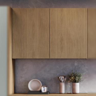 Imagem de Armário Aéreo 2 Portas 120cm 100% Mdf Rainha Nature Nesher