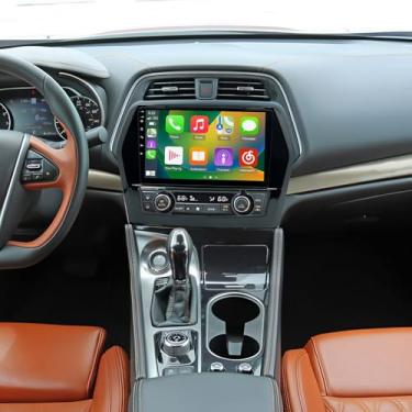 Imagem de Rádio estéreo automotivo Double Din Android 14 para Nissan Maxima 2016-2023 e CarPlay sem fio e Android Auto, rádio com tela sensível ao toque de 10 polegadas, navegação GPS, Bluetooth, WiFi, FM/RDS