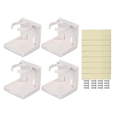 Imagem de Estink Porta-copo Dobrável Portador de Bebida Ajustável Suporte de Bebida Dobrável Com Design Retrátil de 60-100 Mm para Cadeira de Rodas de Iate de Barco de Barco (WHITE)