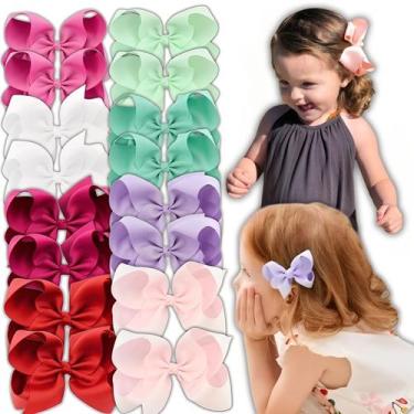 Imagem de Kit 16 Laços De Cabelo Boutique Pares infantil Bico de Pato - Castelo 