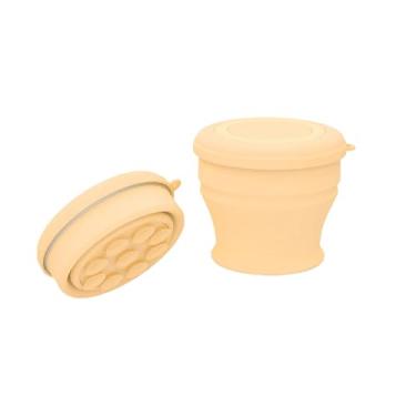 Imagem de Eagyrosi Copos dobráveis de silicone com ventosas - Copos expansíveis (2025 novo) - Também podem servir como suporte de telefone (amarelo)