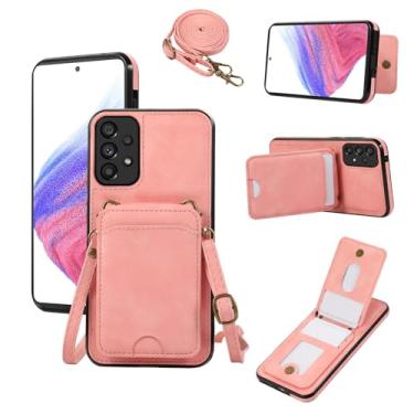 Imagem de Asuwish Capa de telefone para Samsung Galaxy A52/A52S 5G capa carteira com protetor de tela de vidro temperado e alça transversal de pulso de couro flip porta-cartão celular A 52 S 4G G5 52A S52 52S
