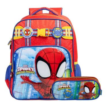 Imagem de Kit Escolar Spidey Amazing Friends 2 em 1: Mochila de Costas + Estojo Xeryus Marvel
