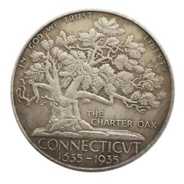 Imagem de Réplica de moeda comemorativa Connecticut Charter Oak 1935 - yiweisai