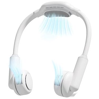 Imagem de WYUYIWH Ventilador de pescoço portátil com as mãos livres, ventilador sem lâminas, ventilador de suspensão de resfriamento de 360° 4000 Mah, ventilador pessoal operado por bateria, sem folhas