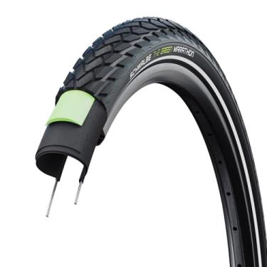 Imagem de Schwalbe Pneu Green Marathon – 700 x 32, Clincher, fio, preto/refletivo, linha de desempenho, GreenGuard, TwinSkin, Addix