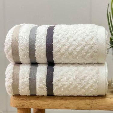 Imagem de Toalha Banhão Trento Chevron 80x150 Branco