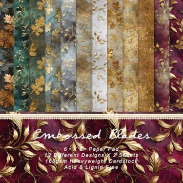 Imagem de CRASPIRE 24 peças de folhas para scrapbooking, papel decorativo, folhas de fundo para scrapbook, 15 x 15 cm, outono, textura vintage, cartolina, cartões comemorativos para álbuns, diário, artesanato