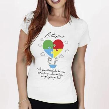Imagem de Camiseta Camisa Algodão Feminina Masculina Adulto Campanha Abril Azul 