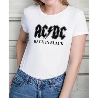 Imagem de Camiseta Camisa Adulto Feminina Masculina Algodão Banda de Rock AC DC 