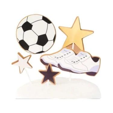 Imagem de Topper De Cupcake De Futebol Menino, Boneco Jogador De Campo De Futebo