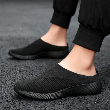 Imagem de Tênis feminino de caminhada semifechado — Tênis de malha com mocassins leves e antiderrapantes, Lcs1925 Preto, 40