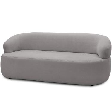 Imagem de Sofá 3 Lugares Orgânico Sala De Estar Living 170cm Carmen F04 Veludo Cinza - Lyam Decor