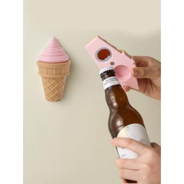 Imagem de Abridor de garrafas em forma de sorvete, abridor de garrafas de cerveja magnético criativo para geladeira - Cole na geladeira para facilitar o armazenamento com ímã, presente para homens, marido, pai