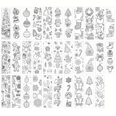 Imagem de Conjunto de 32 peças de marcadores de livro de desenho animado de Natal - Caprichoso e festivo para entusiastas de livros