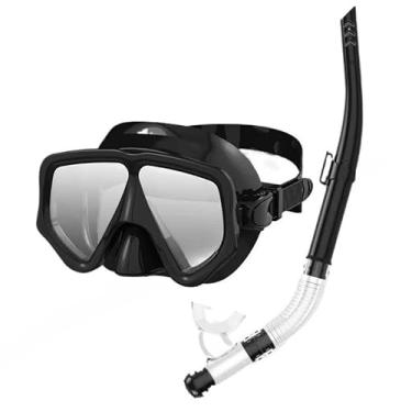 Imagem de Máscara de Mergulho com Snorkel – Óculos e Respirador Ajustável para Praia e Piscina(Preto)