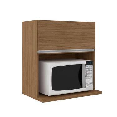 Imagem de Armário Suspenso Com Nicho Para Microondas 1 Porta Evidence Poliman Móveis Carvalho