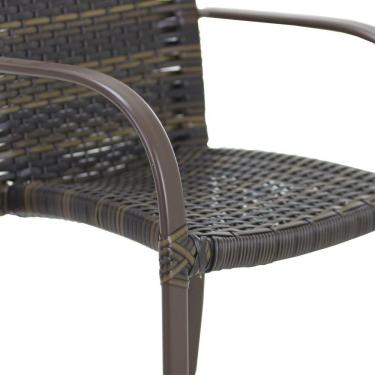 Imagem de 6 Cadeiras Ascoli Mesa Ripado Aluminio Jardim Piscina Pedra Ferro