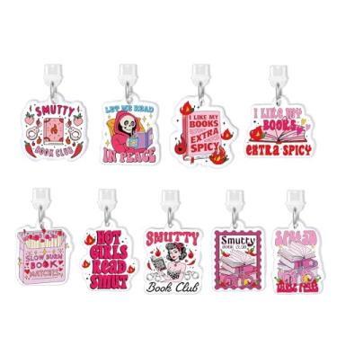 Imagem de TAKEALOOKO Berloque de plugue de poeira Bookish – Pacote com 9 pares de acessórios de porta de carregamento tipo C para Kindle E-Reader, presente para mulheres e homens Booklovers Book Club