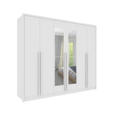 Imagem de Roupeiro Realeza Com Espelho 6 Portas Tcil neve