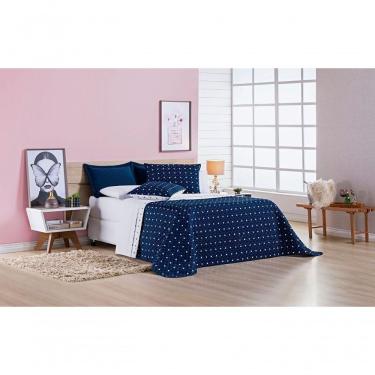 Imagem de Cobre Leito 200 Fios Petit Poá Solteiro 02 Peças - Marinho