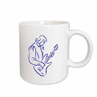 Imagem de 3dRose Caneca de cerâmica masculina com contorno do jogador de baixo, 425 g