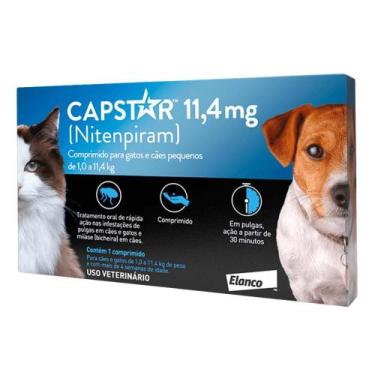 Imagem de Antipulgas Capstar para Cães e Gatos de 11,4 mg com 1 Comprimido - ELA