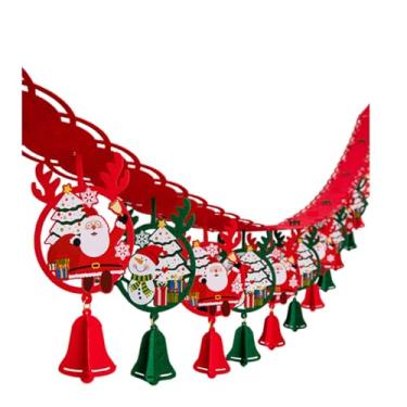 Imagem de oshhni Faixa de Natal de feltro para pendurar, decoração com boneco de neve e Papai Noel, e criativa, enfeite natalino para lareira ou escritório.